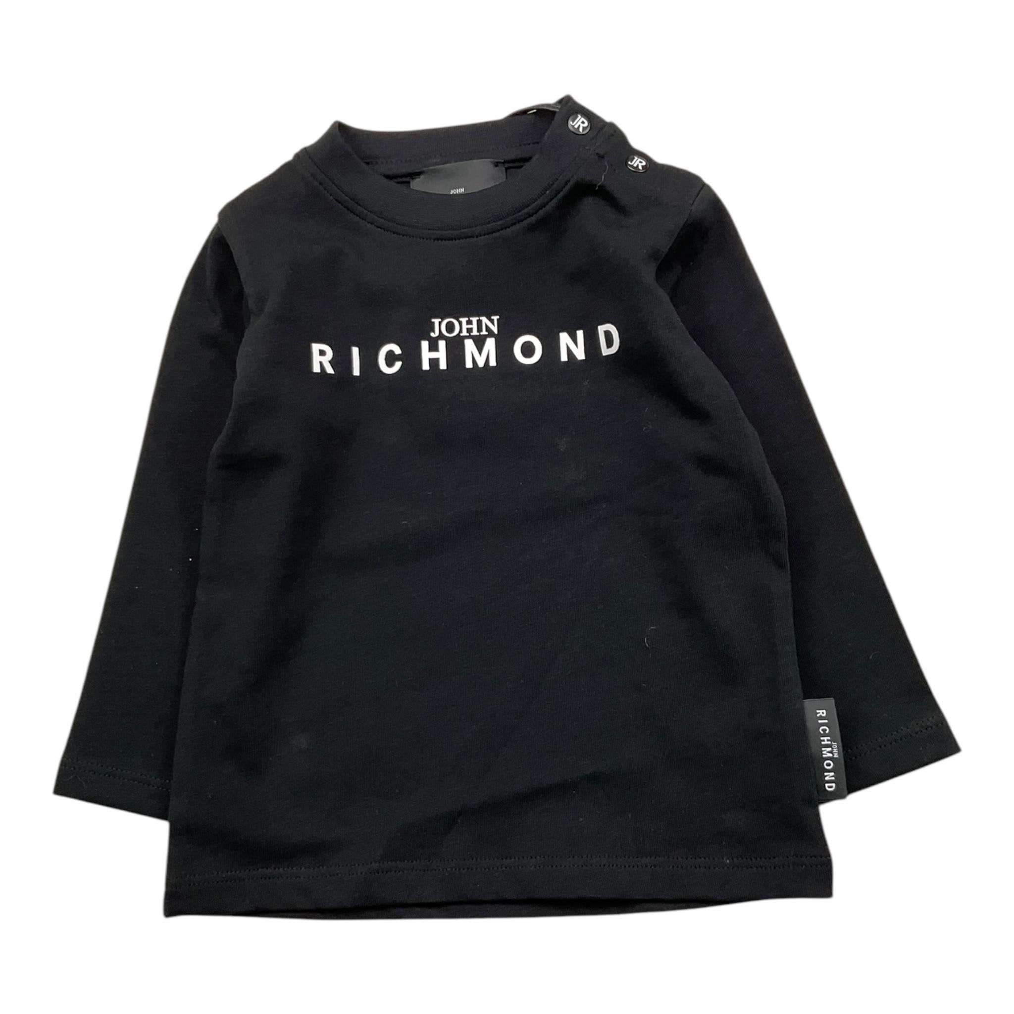 JOHN RICHMOND shirt girocollo tinta unita con stampa Nero per Neonato RIA25012TS NERO JOHN RICHMOND 