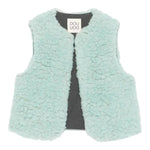 DOU DOU gilet tinta unita con applicazioni Verde acqua per Bambina DV2A42 VERDE ACQUA DOU DOU 