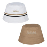 Boss Cappello Modello Pescatore Reversibile Bianco/Beige Per Bambino