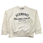 ICEBERG felpa chiusa girocollotinta unita con stampa logo Panna per Bambina MFICE5334JX PANNA ICEBERG 