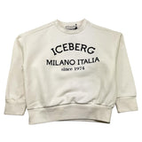 ICEBERG felpa chiusa girocollotinta unita con stampa logo Panna per Bambina MFICE5334JX PANNA ICEBERG 