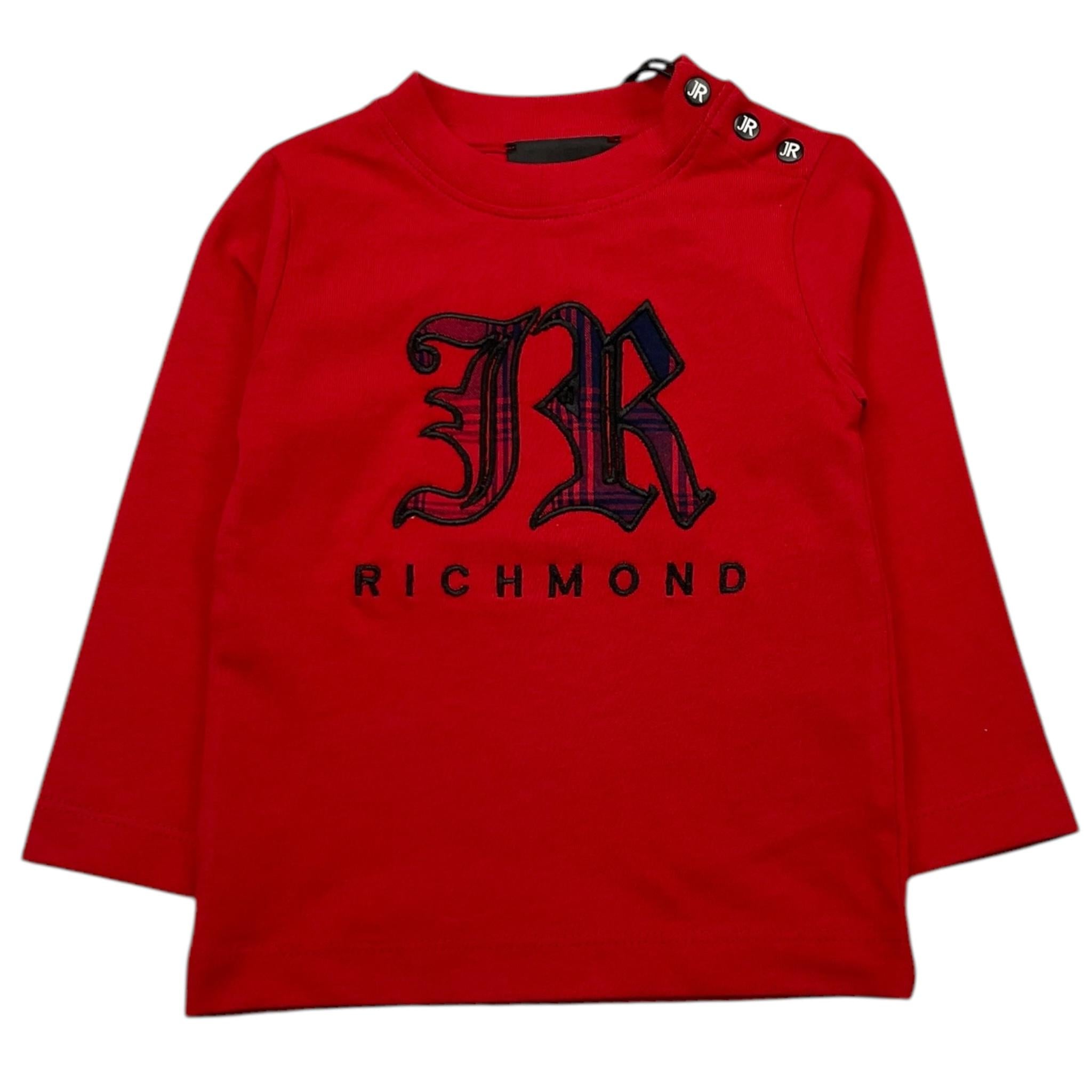 JOHN RICHMOND shirt girocollo tinta unita con stampa in contrasto Rosso per Neonato RIA25035TS ROSSO JOHN RICHMOND 