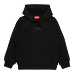 Diesel Felpa tinta unita con Cappuccio Nero per Bambina J02014 NERO DIESEL 