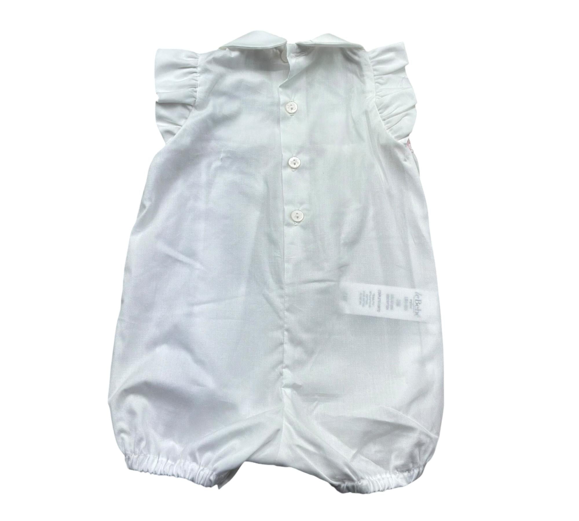 Le Bebe Pagliaccetto Mezza Manica Tinta Unita per Neonata LBG6225 BIANCO LE BEBE 