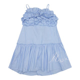 Miss Blumarine Abiti Bretelline Tinta Unita Con Stampa Logo Azzurro Per Neonata
