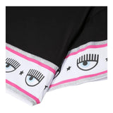 Chiara Ferragni T-Shirt Girocollo Tinta Unita Con Stampa Nero Per Bambina