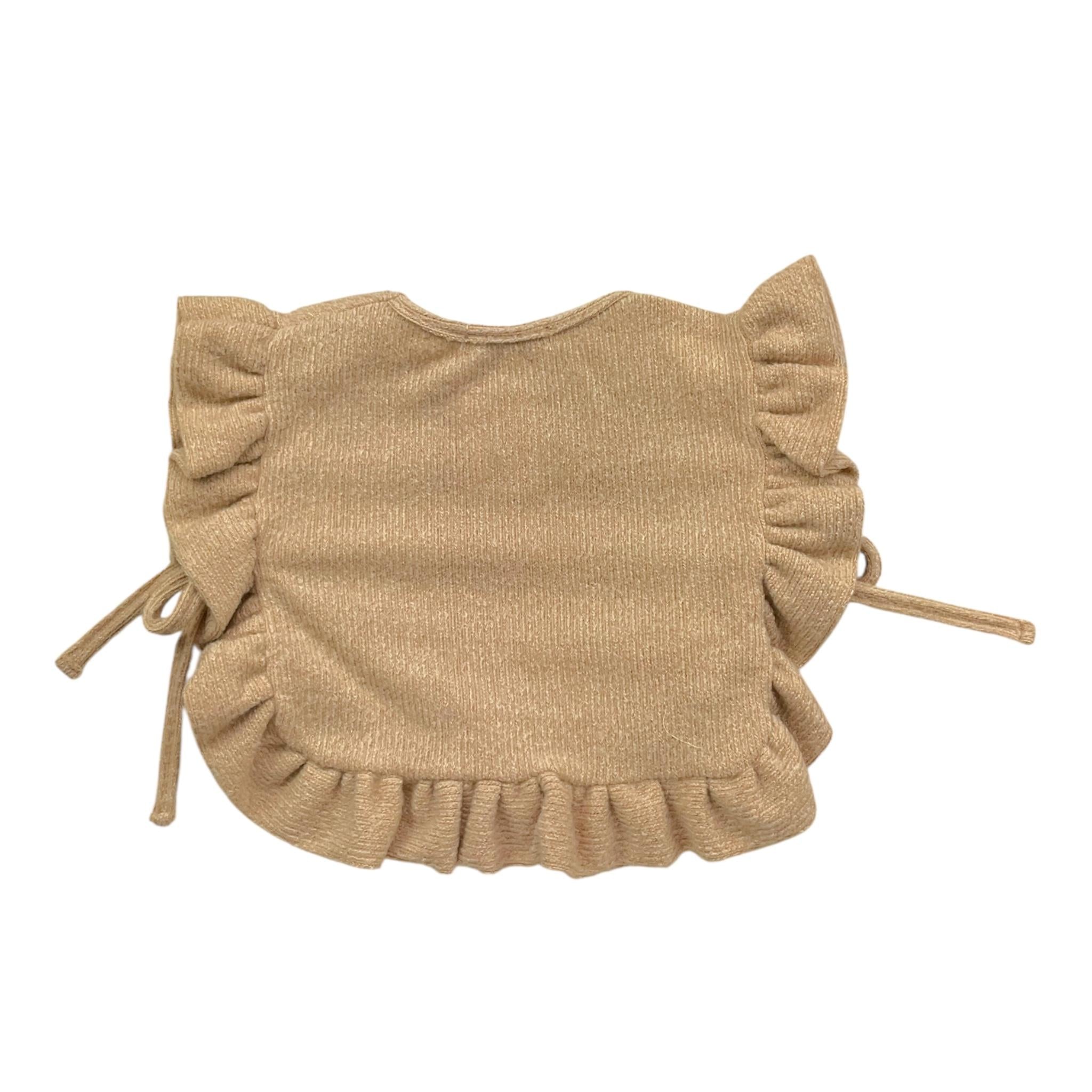 CALAMARO gilet tinta unita con balze Sabbia per Neonata 14015 SABBIA CALAMARO 