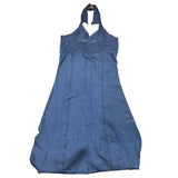 Liu Jo Abito Giromanica Tinta Unita In Denim Blu Per Bambina