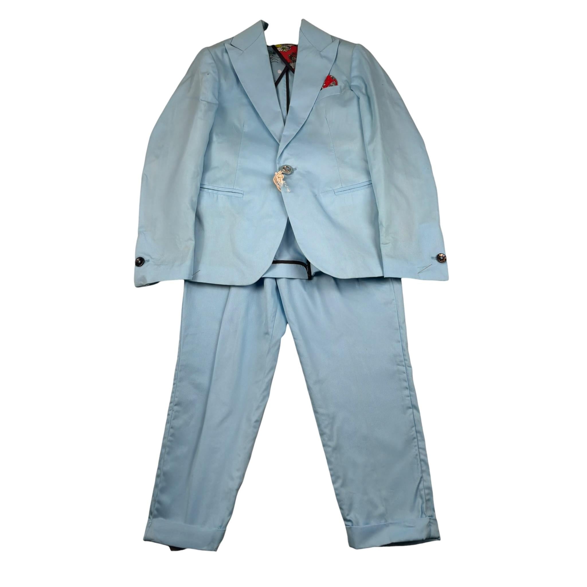 Neill Katter Completo 2 Pezzi Giacca-Pantalone Tinta Unita per Bambino 72219 AZZURRO NEILL KATTER 