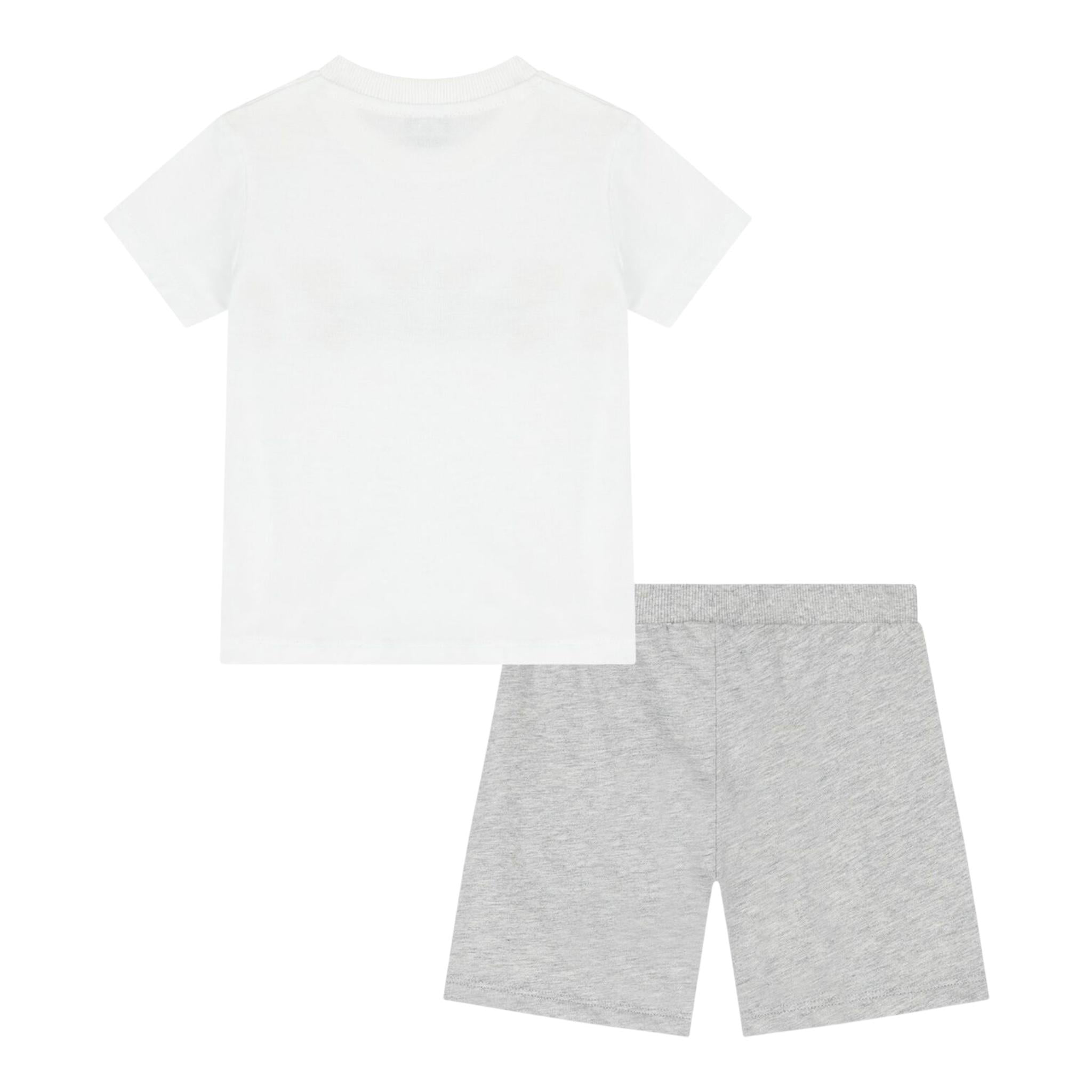Moschino Completo 2 Pezzi T-Shirt-Bermuda Bicolore per Neonato MZG00M BIANCO/GRIGIO MOSCHINO 