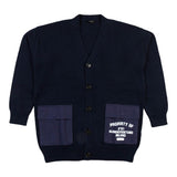 N°21 Cardigan Tinta Unita Scollo A V  Blu Per Bambino