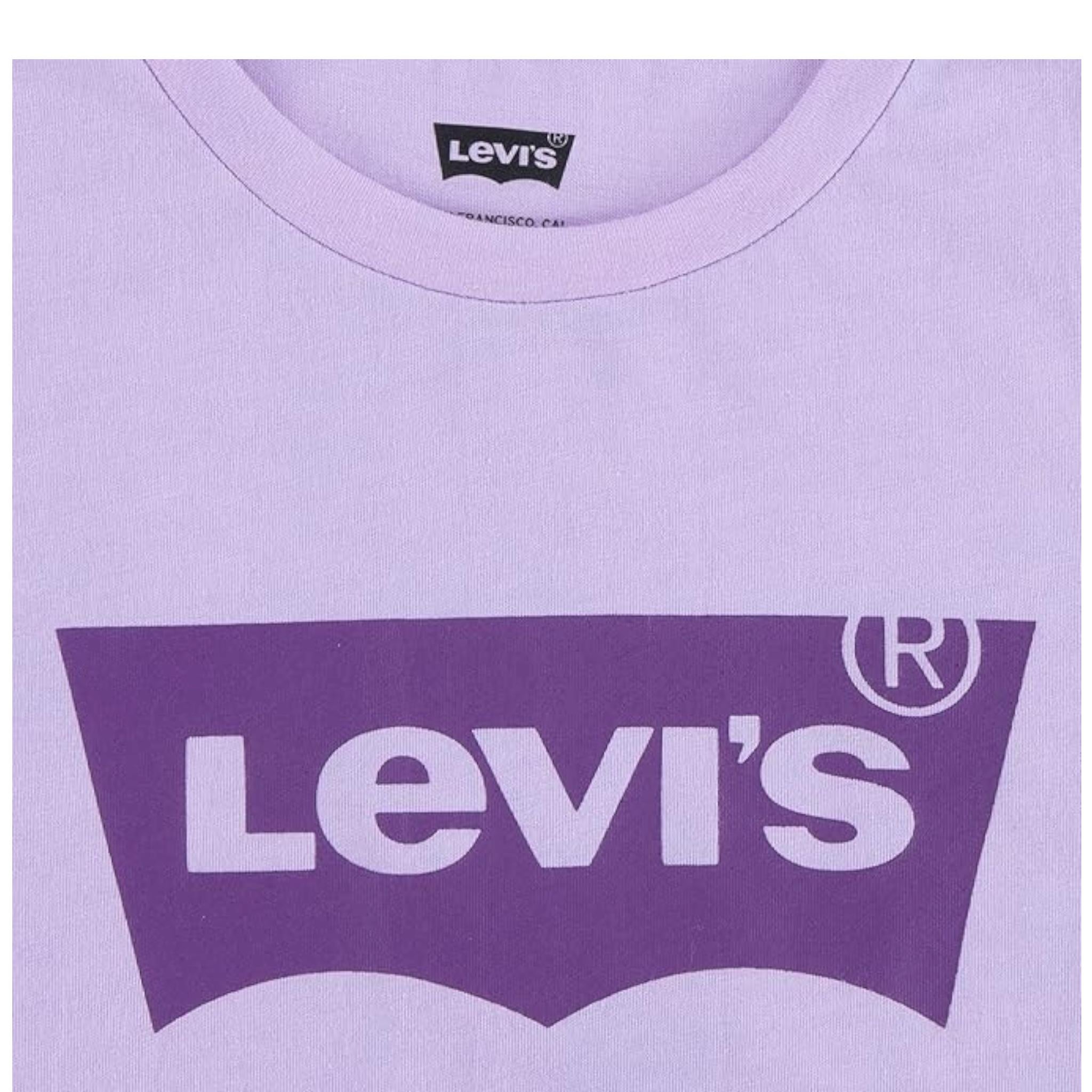 Levi'S T-Shirt Tinta Unita Girocollo con Stampa per Bambina 4E4234 LILLA LEVI'S 
