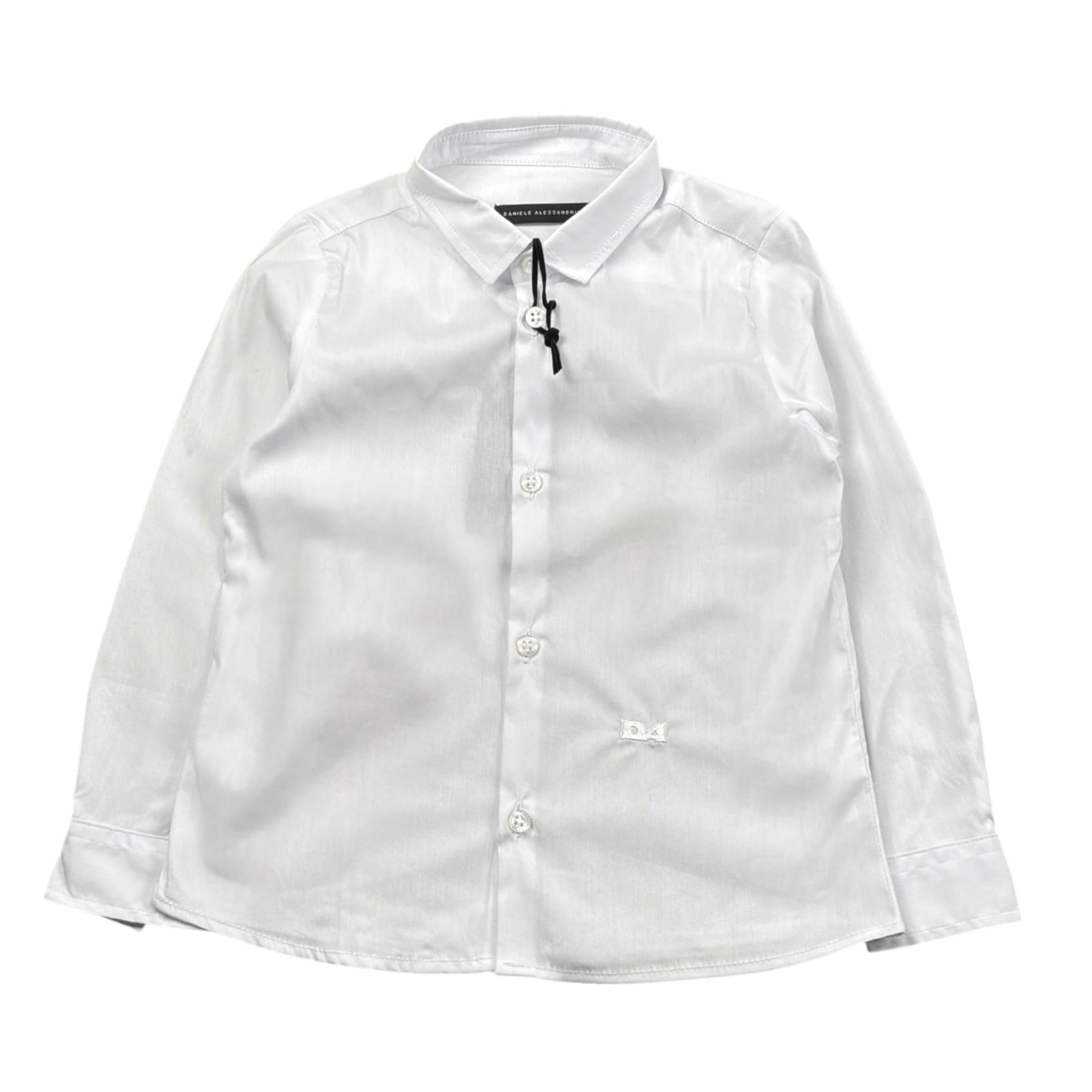 Daniele Alessandrini Camicia Manica Lunga Tinta Unita con Stampa per Bambino 1295C00084J BIANCO DANIELE ALESSANDRINI 
