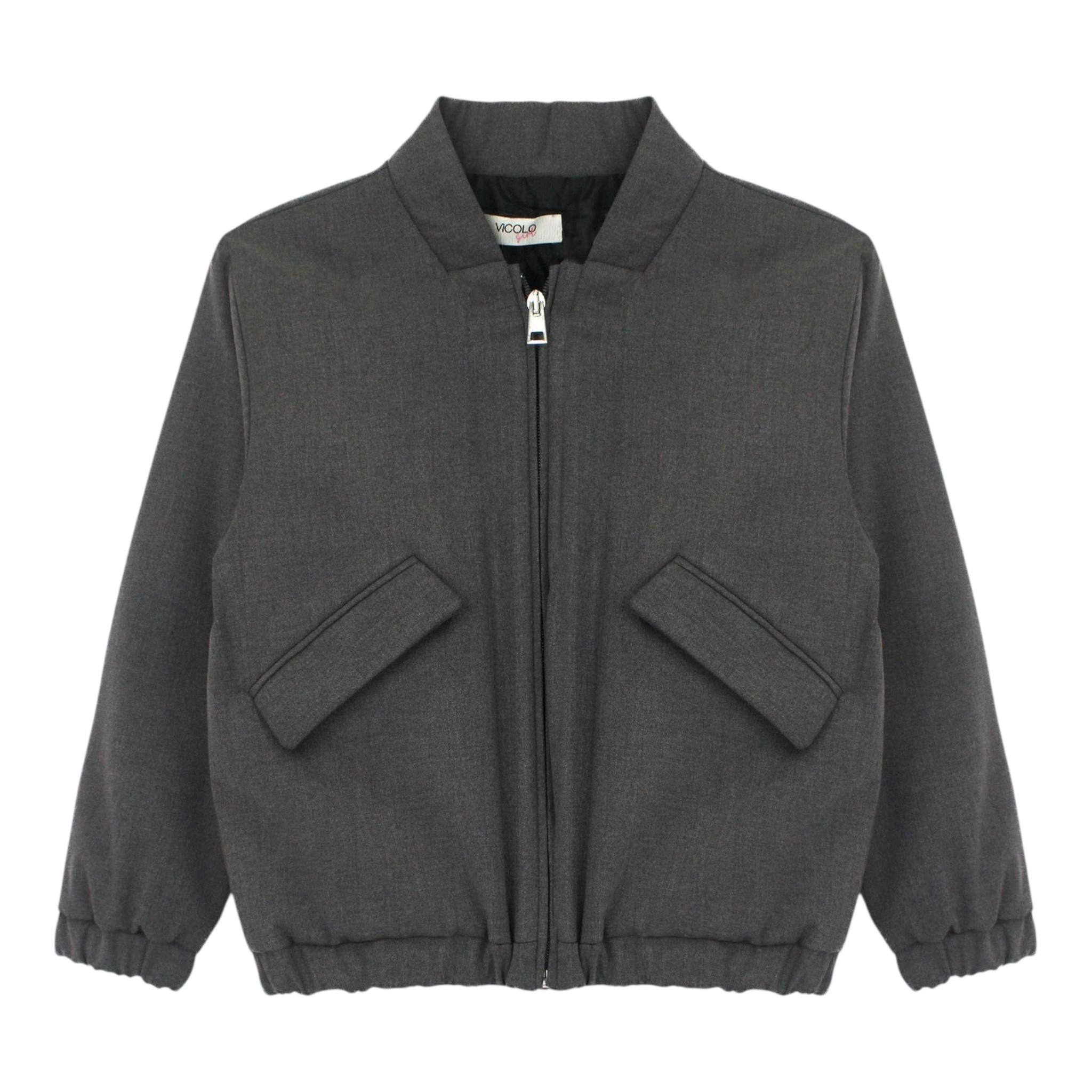 VICOLO giubbino tinta unita con zip Grigio per Bambina 3141O00079 GRIGIO VICOLO 