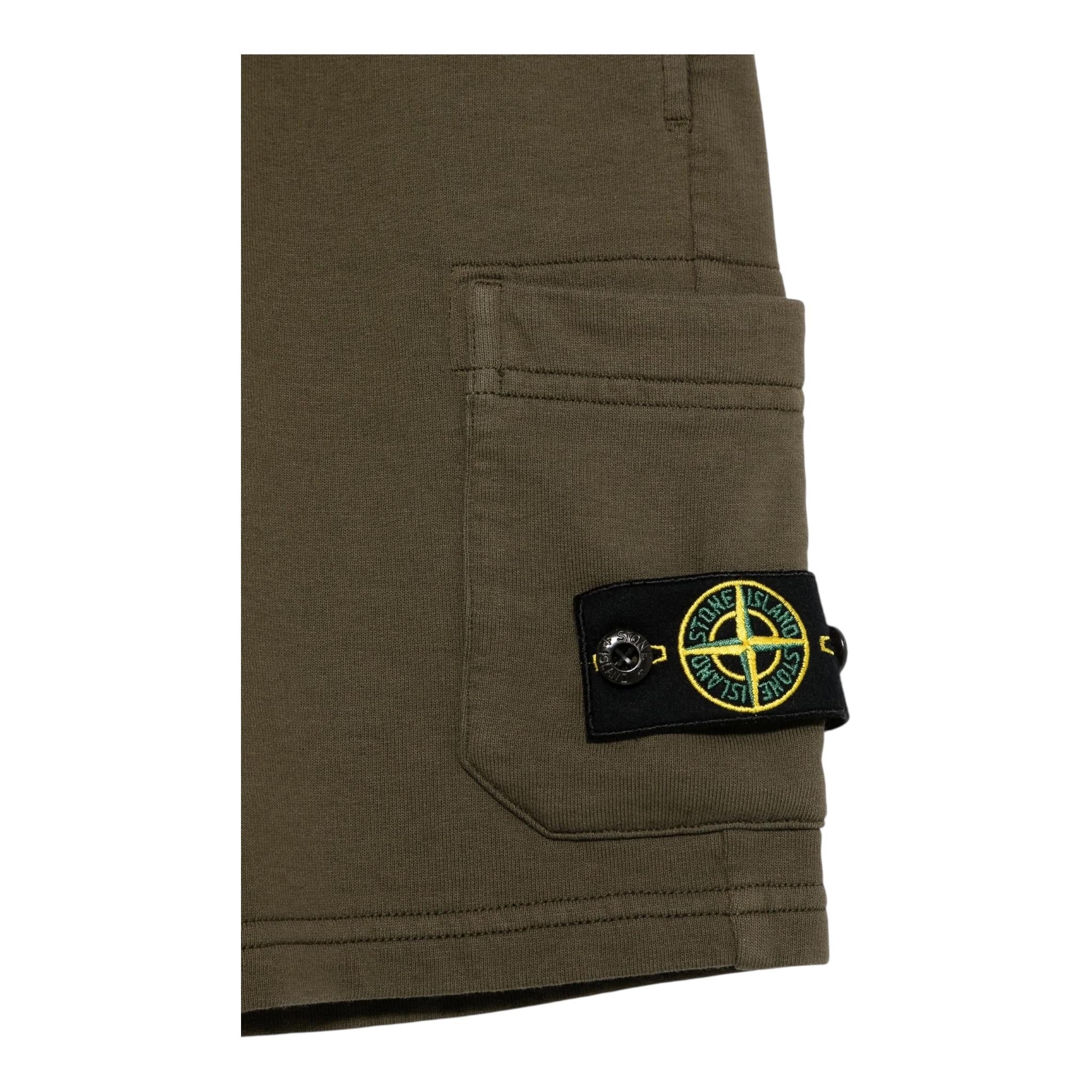Stone Island Bermuda Tinta Unita con Elastico In Vita per Bambino K1S166S200006 VERDE STONE ISLAND 