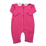 Le Coconne Tutina Tinta Unita con Ricami E Colletto per Neonata LCN2438 FUXIA LE COCONNE 