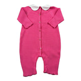 Le Coconne Tutina Tinta Unita con Ricami E Colletto per Neonata LCN2438 FUXIA LE COCONNE 