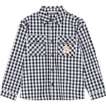 Moschino Camicia Manica Lunga Fantasia Qaudri per Bambino HUC01J BIANCO/NERO MOSCHINO 