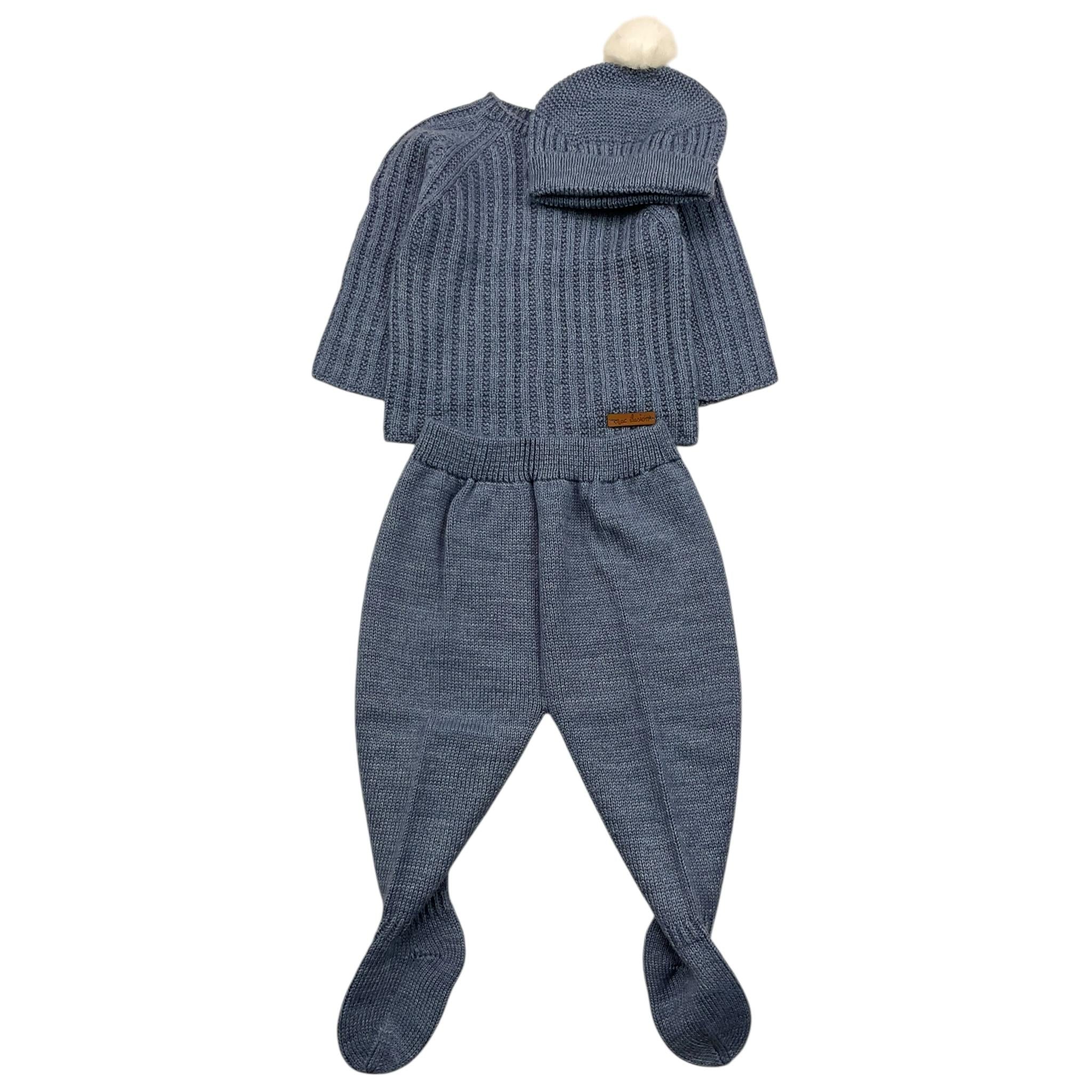 MAC ILUSIO'N completo 3 pezzi maglia-ghettina-cappello Blu per Neonato 9400 BLU MAC ILUSIO'N 