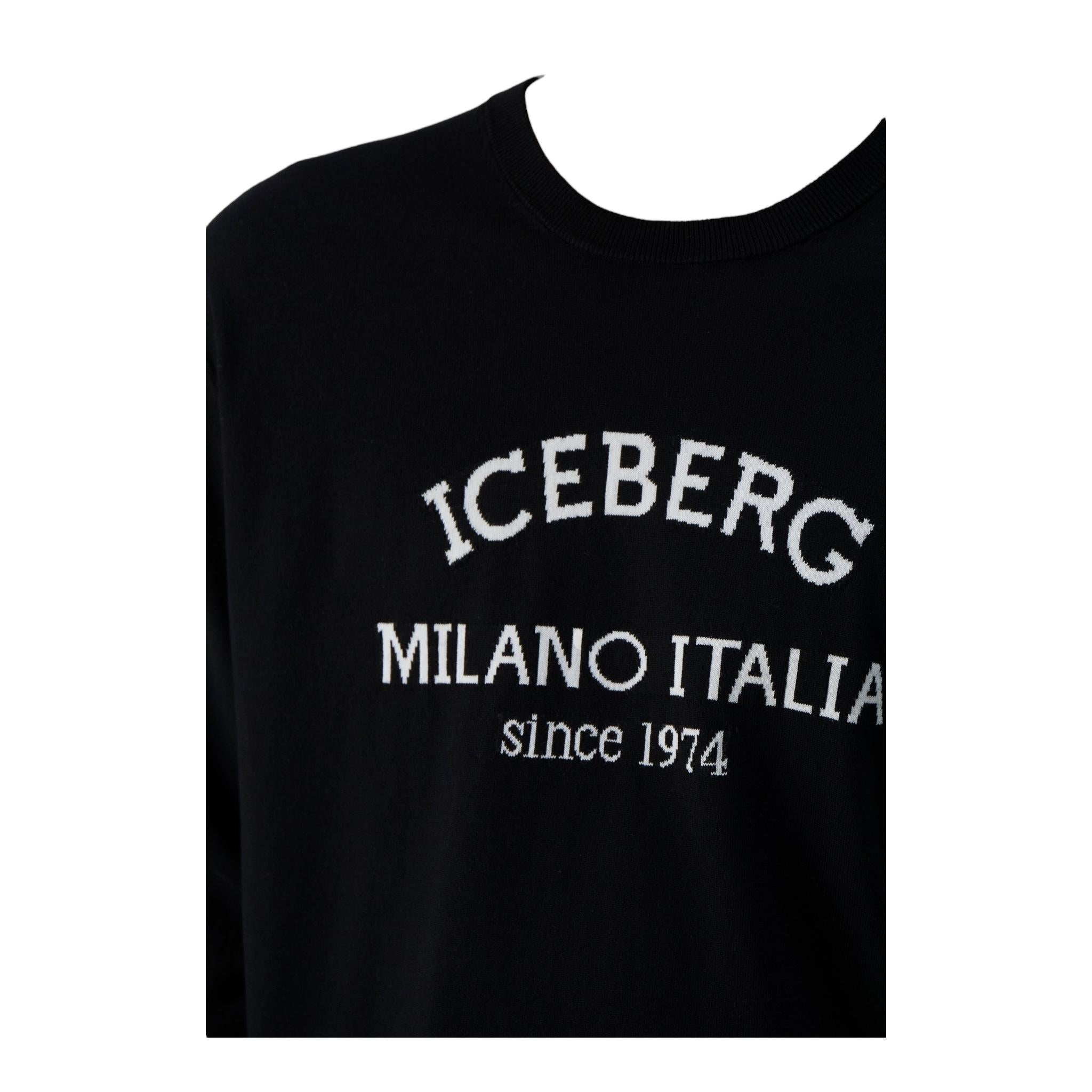 ICEBERG maglia girocollo tinta unita con logo Nero per Bambino MGICE5317J NERO ICEBERG 