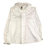 Little Bear Camicia Manica Lunga Tinta Unita Con Colletto  Bianco Per Bambina