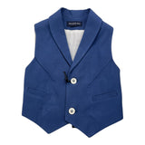 Emanuel Pris Gilet Tinta Unita Con Bottoni Blu Per Bambino
