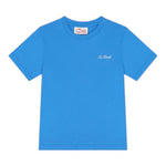 Saint Barth T-Shirt Girocollo Tinta Unita con Logo per Bambino DOVERLJR COBALTO SAINT BARTH 