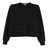 LIU JO felpa chiusa girocollo tinta unita con stampa  Nero per Bambina GF4161 NERO LIU JO 