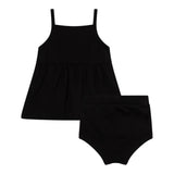 Calvin Klein Abito Bretelline Tinta Unita Cn Culotte Nero per Bambina