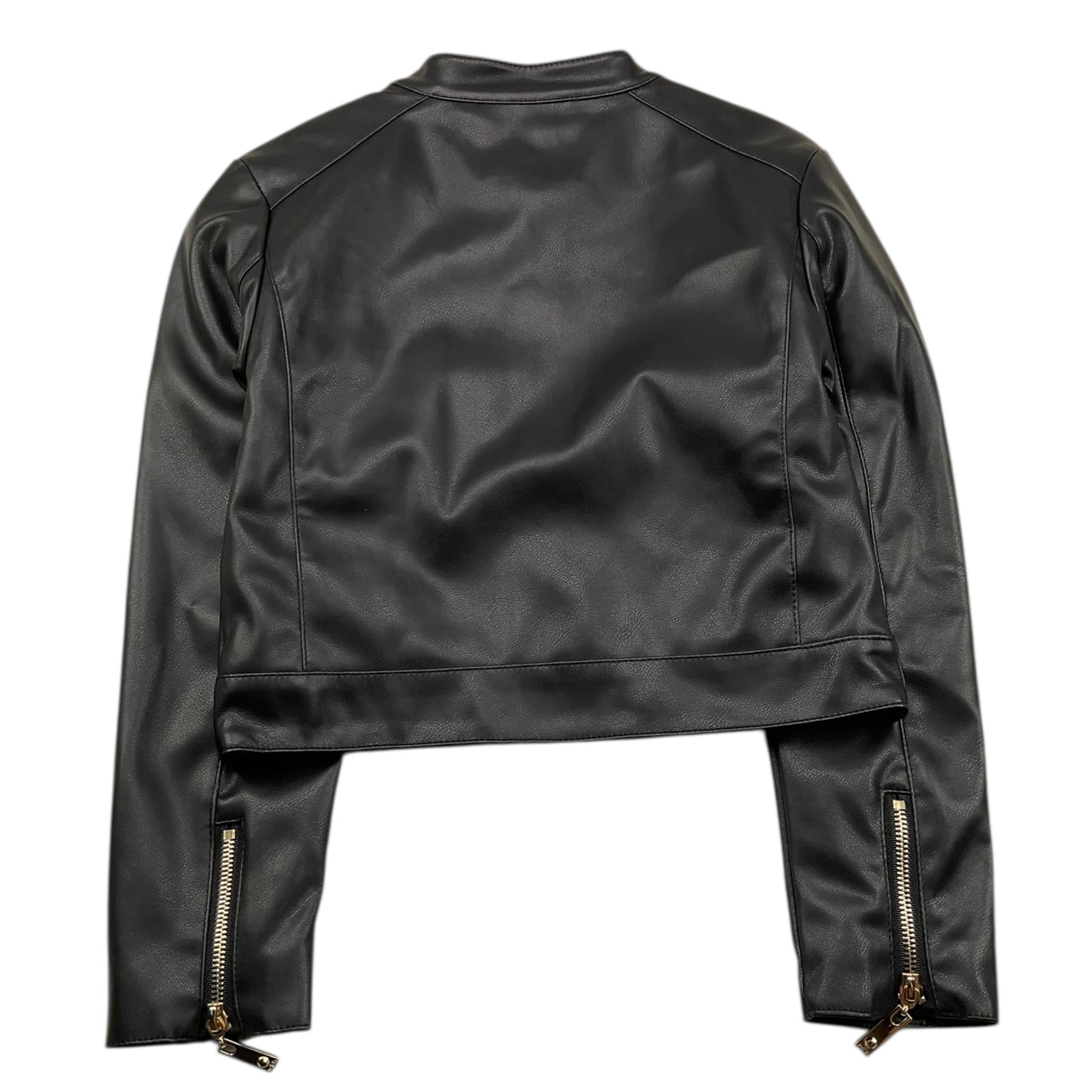 RELISH chiodo in ecopelle tinta unita Nero per Bambina RGA23050 NERO RELISH 