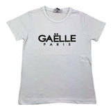 Gaelle T-Shirt Girocollo Tinta Unita con Stampa In Contrasto Bianco per Bambino