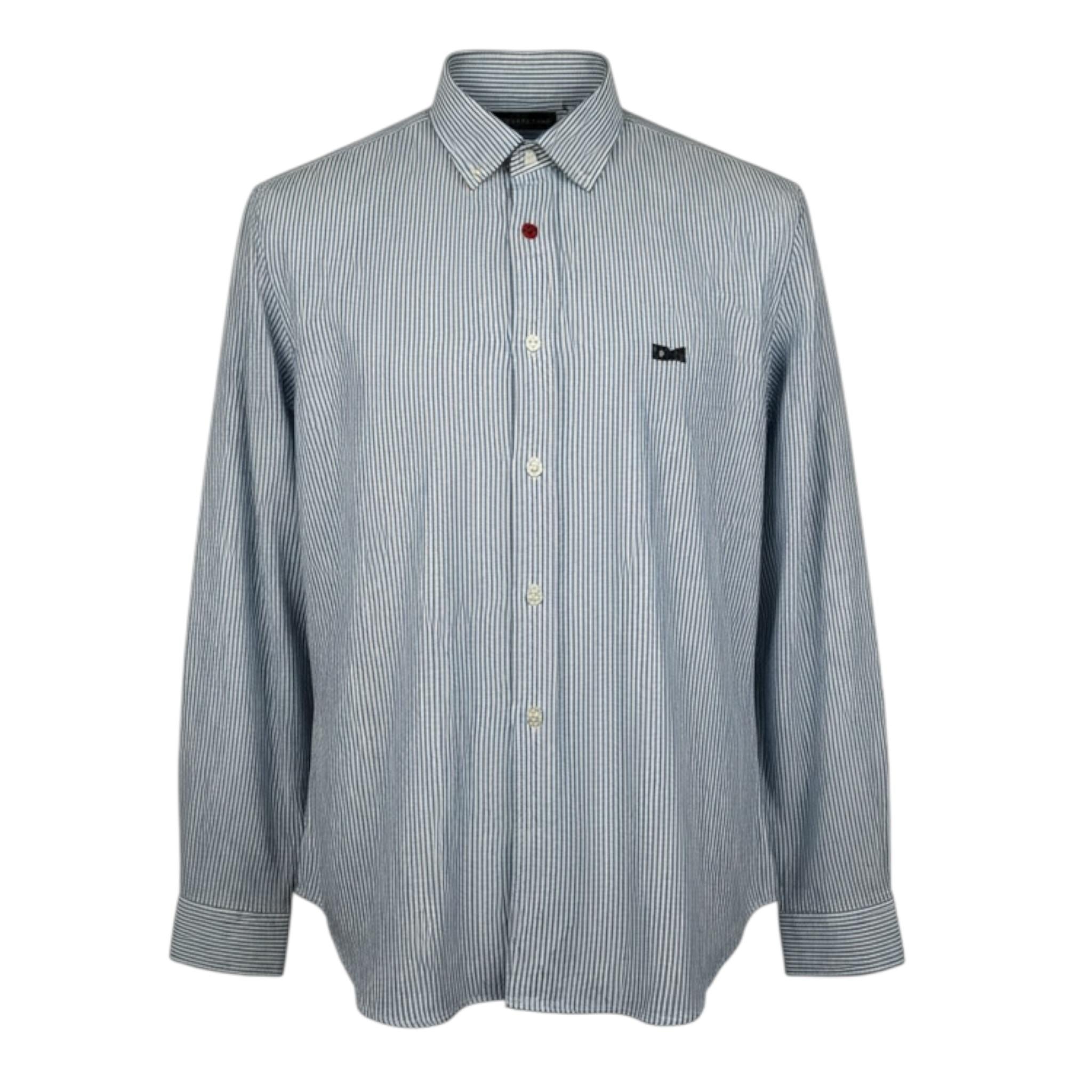 Daniele Alessandrini Camicia tinta unita con Fantasia A Righe Azzurro per Bambino 1235C1198 AZZURRO DANIELE ALESSANDRINI 