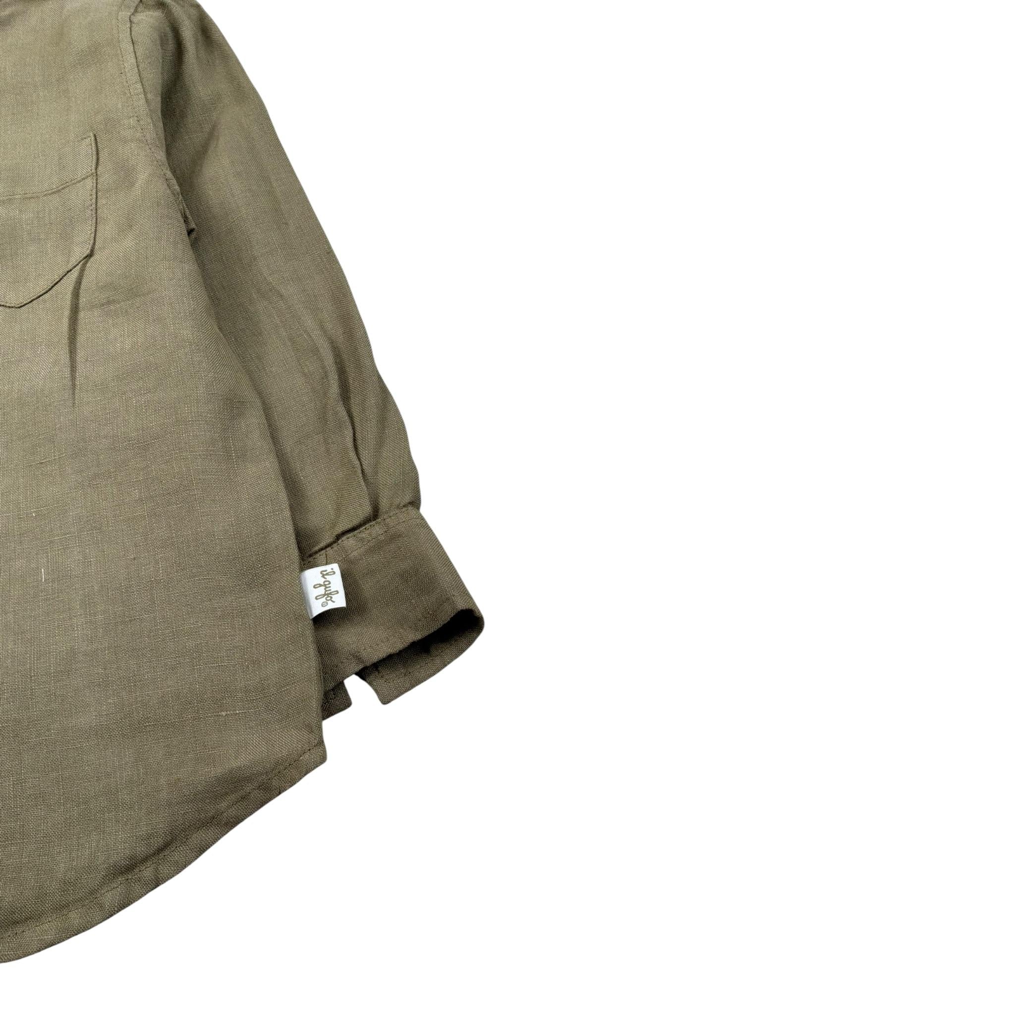 Il Gufo Camicia Manica Lunga Tinta Unita Collo Coreano per Neonato P21CL016L6006N VERDE IL GUFO 