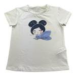 Liu Jo T-Shirt Tinta Unita Girocollo con Stampa per Bambina KA5039 BIANCO LIU JO 