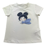 Liu Jo T-Shirt Tinta Unita Girocollo con Stampa per Bambina KA5039 BIANCO LIU JO 
