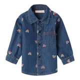 Minibanda Camicia Manica Lunga Tinta Unita con Stampa Orsi per Neonato 3B659 BLU MINIBANDA 