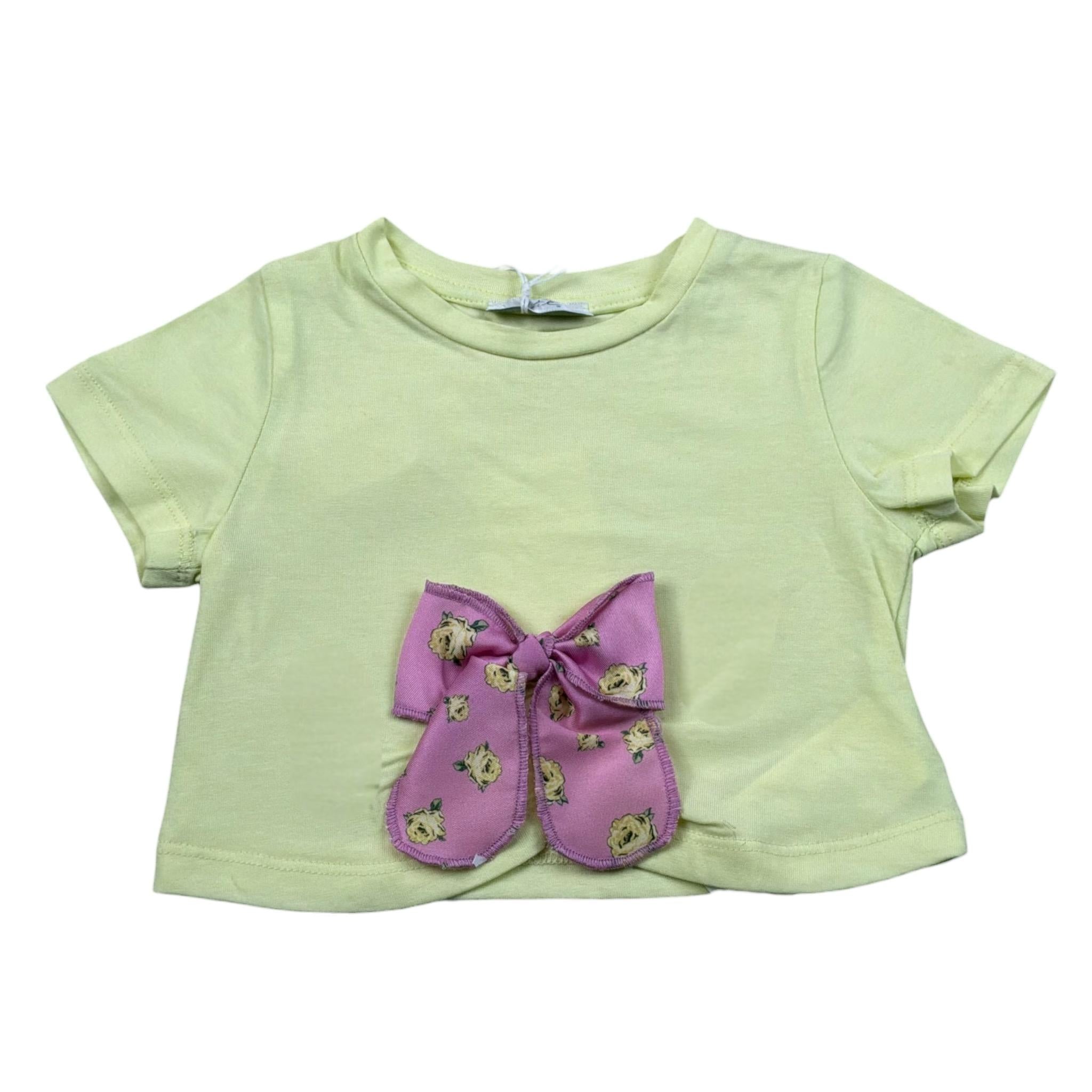 M+E' T-Shirt Girocollo tinta unita con Fiocco Giallo per Neonata UE1747XX GIALLO M+E' 