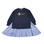 MOSCHINO abito bicolore girocollo con fantasia a righe Blu per Bambina HDV0GT BLU MOSCHINO 