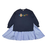 MOSCHINO abito bicolore girocollo con fantasia a righe Blu per Bambina HDV0GT BLU MOSCHINO 