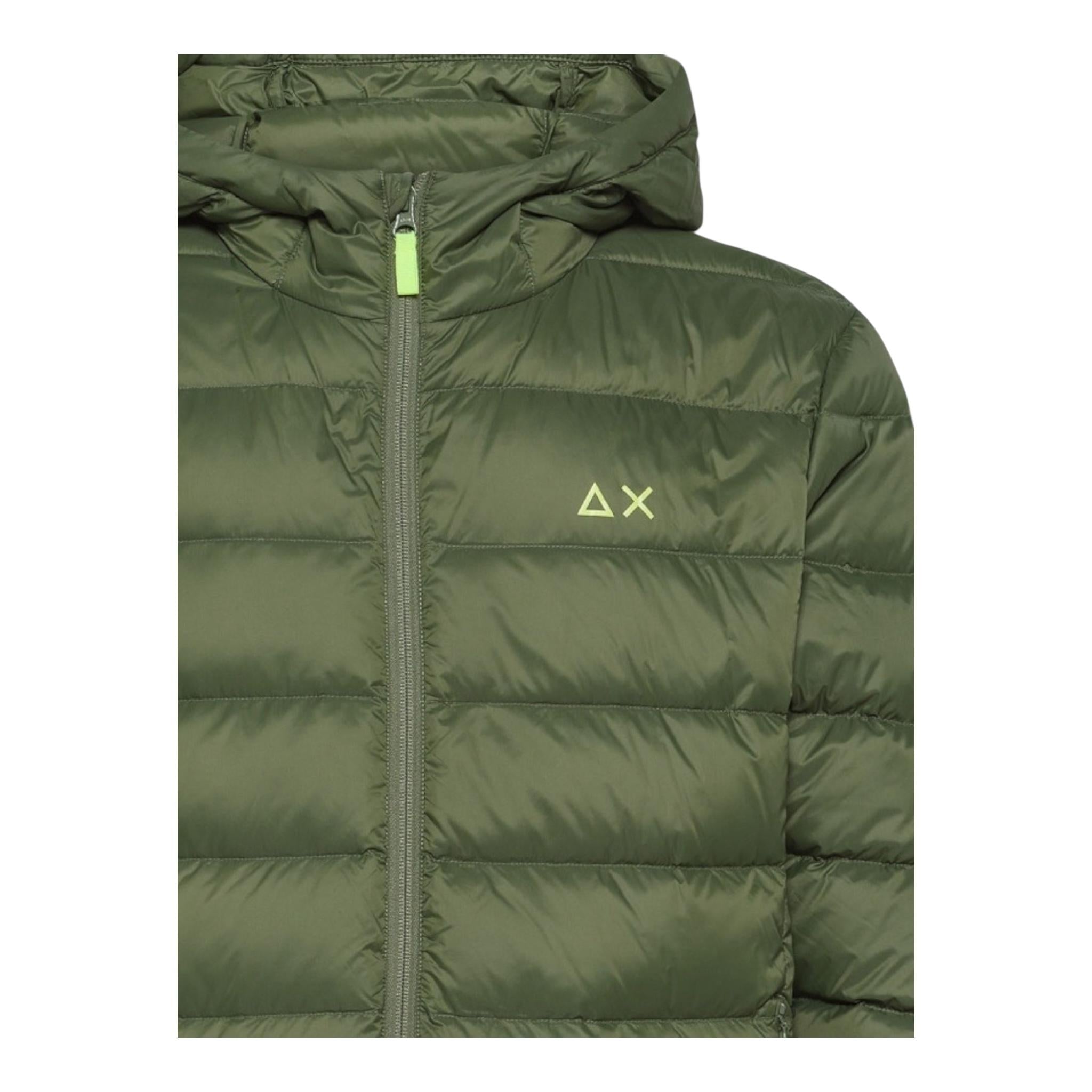 SUN68 giubbino tinta unita con logo e cappuccio Verde per Bambino R44301 VERDE SUN68 