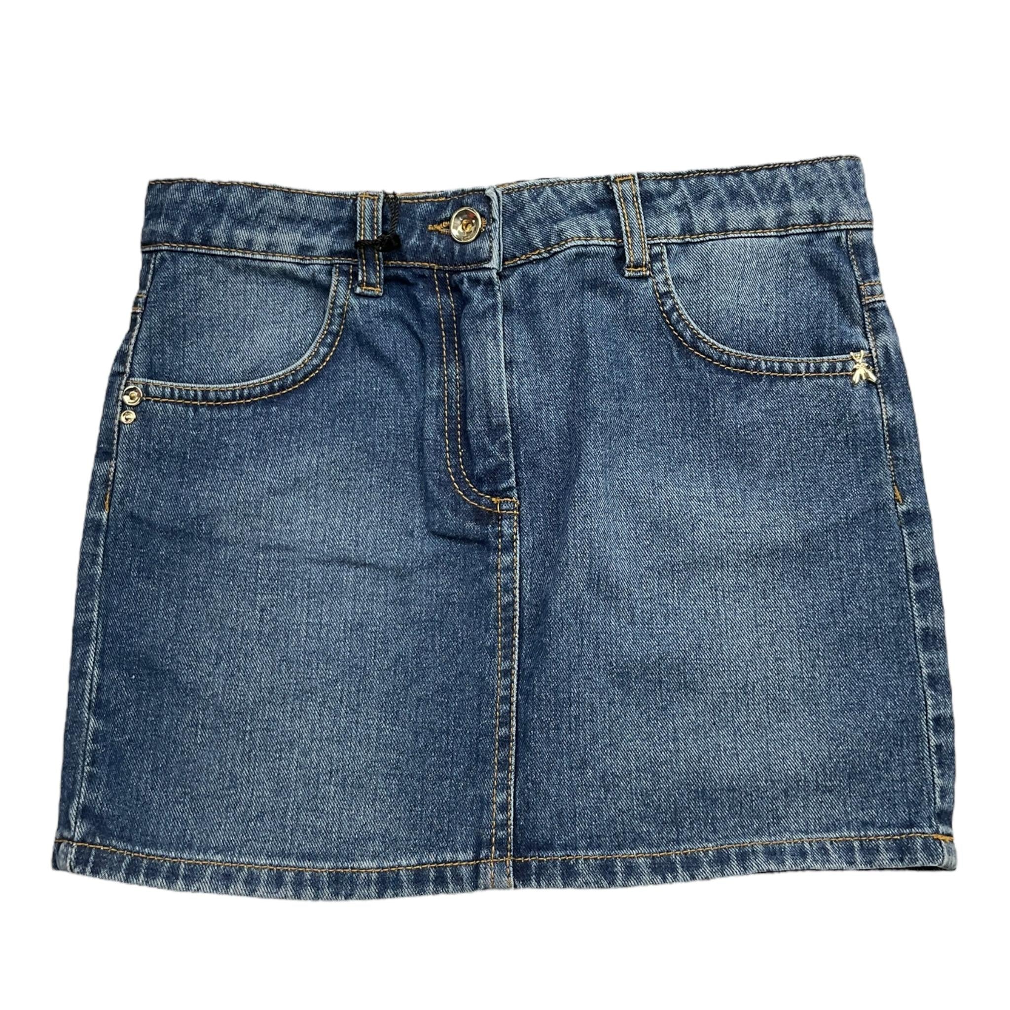 Patrizia Pepe Gonna In Denim Tinta Unita con Girovita Regolabile per Bambina 7G0135 BLU PATRIZIA PEPE 