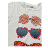 M+E' T-Shirt Girocollo tinta unita con Stampa Panna per Bambina UE1860XXX PANNA M+E' 