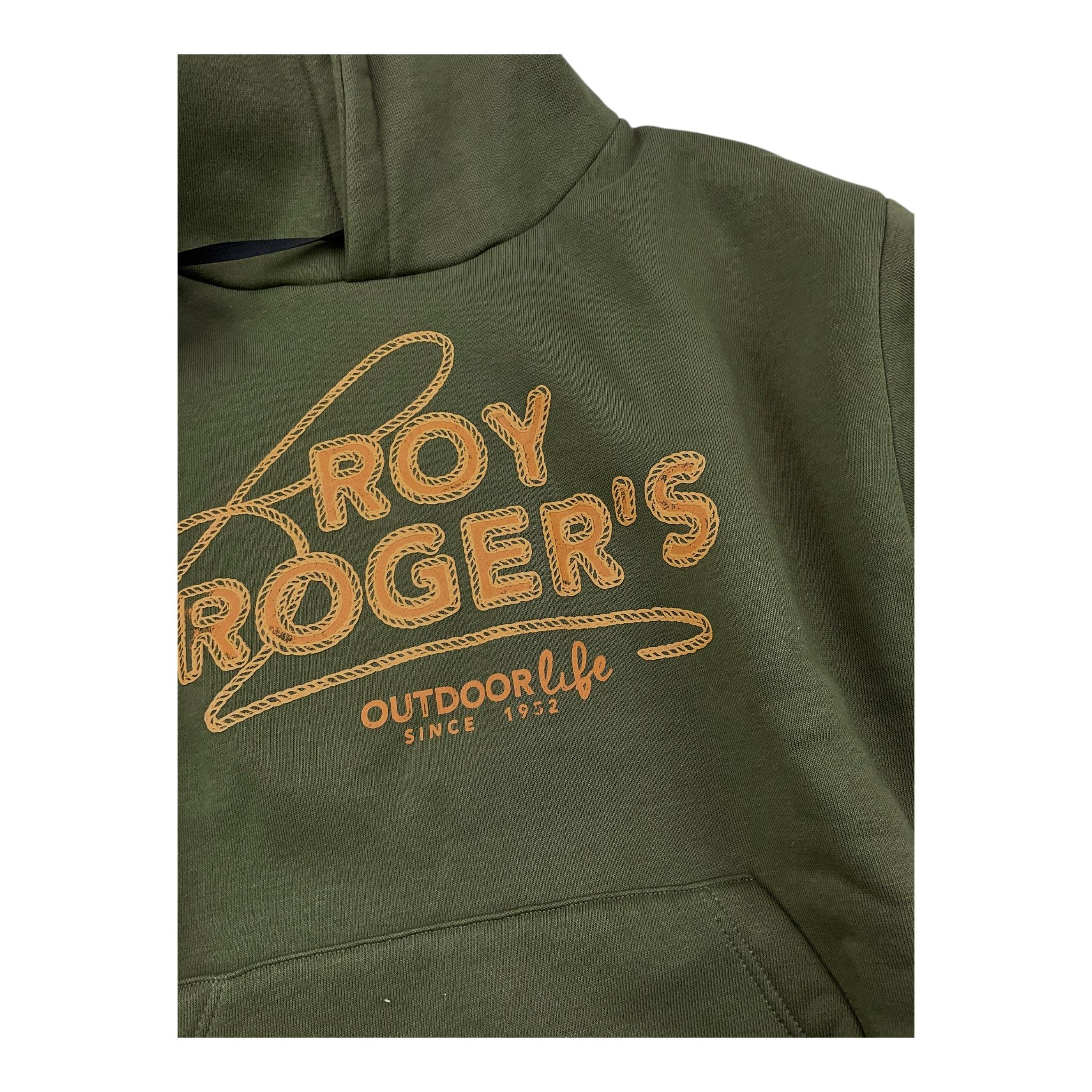 ROY ROGER'S felpa chiusa con cappuccio tinta unita con stampa logo Verde per Bambino RA136 VERDE ROY ROGER'S 