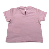 M+E' T-Shirt Girocollo tinta unita con Stampa Rosa per Bambina UE1405J ROSA M+E' 