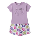 Sarabanda Completo T-Shirt-Short per Bambina 0B2555 VIOLA SARABANDA 