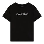 Calvin Klein T-Shirt Girocollo Tinta Unita con Stampa per Bambino IU0IU00682 NERO CALVIN KLEIN 