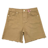 Vicolo Short Tinta Unita con Girovita Regolabile Beige per Bambina