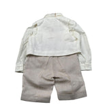 Pure Firenze Completo 4 Pezzi Camicia-Gilet-Bermuda-Papillon per Neonato 11088 PANNA PURE FIRENZE 