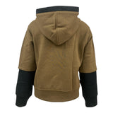 K-WAY felpa bicolore con cappuccio e logo Marrone per Bambino K81389W MARRONE K-WAY 