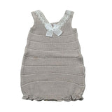 Paz Rodriguez Pagliaccetto Giromanica Tinta Unita con Ricami per Neonata 02242373 BEIGE PAZ RODRIGUEZ 